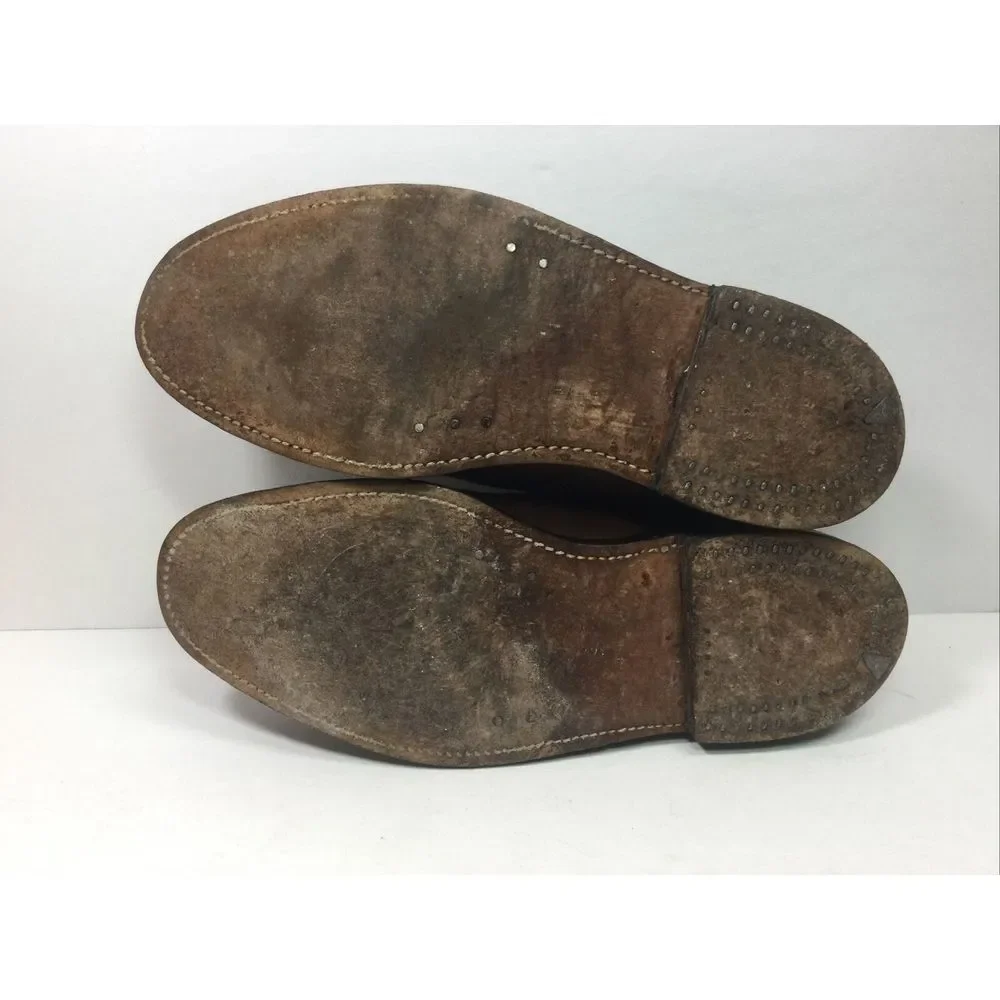 VINTAGE Florsheim Mens Shoes 8.5D Imperial‎ Longwing V Cleat 5 Nail Brown 93602